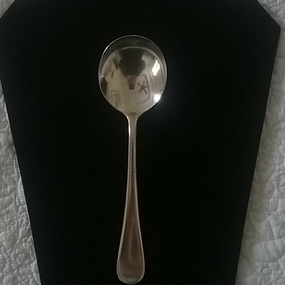 Large silver plated soup spoon